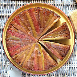 Rhubarb Upside Down Cake With Strawberry &amp; Almond Sponge