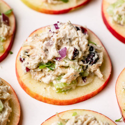 Cranberry Chicken Salad On Apple Slices