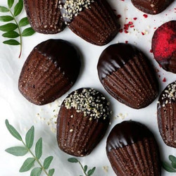 Raspberry Chocolate Madeleines (gluten-free &amp; Vegan)