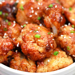 Sticky Sesame Baked Cauliflower