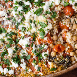 Pearl Couscous With Creamy Feta And Chickpeas