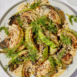 Tahini-smothered Charred Cabbage