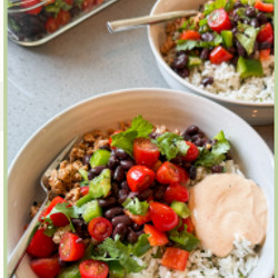 Turkey Taco Bowls with Cilantro Lime Rice