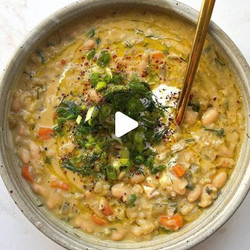 Creamy Lemon White Bean &amp; Rice Soup