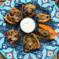 Loaded Mini Peppers With Beef, Spinach, &amp; Cheese