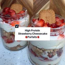 High Protein Strawberry Cheesecake Parfaits