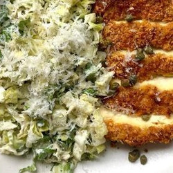 Lemon Pepper Tofu Cutlet With Caesar Salad