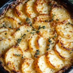 Crispy Parmesan And Gruyere Potato Gratin