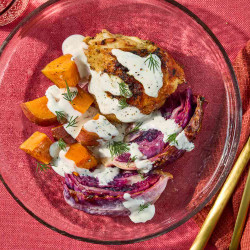 Sheet-pan Chicken Thighs With Red Cabbage &amp; Sweet Potatoes