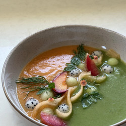 Cantaloupe &amp; Green Melon Gazpacho Duo