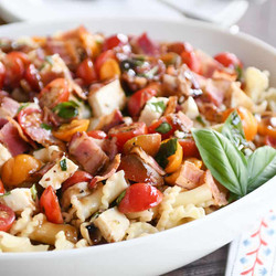 Bruschetta Chicken And Bacon Pasta