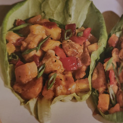 BBQ Chicken Pineapple Lettuce Cups