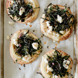 Challah Pizzettes With Swiss Chard, Lemon, And Ricotta