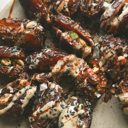 Dates With Tahini, Chilli And Salt