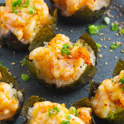 Baked Sushi Cups With Spicy Shrimp