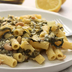 Swiss Chard And White Bean Pasta