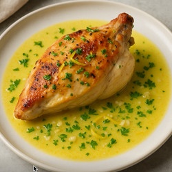 Sous Vide Chicken Breast with Lemon Butter Sauce