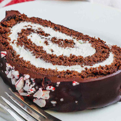 Chocolate Peppermint Swiss Roll