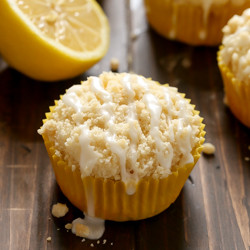Lemon Crumb Muffins With Lemon Glaze