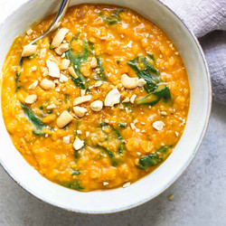 Pumpkin Lentil Curry With Spinach