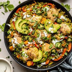 One Pan Green Chicken And Rice (arroz Con Pollo Verde)