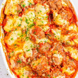 Cheesy Meatball Casserole