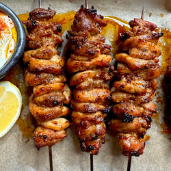 Lemon Pepper Chicken Souvlakia (skewers)