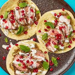 Za'atar-spiced Lamb Neck And Baba Ganoush Tacos