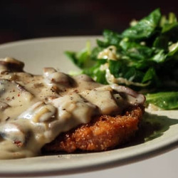 Pork Schnitzel With Mushroom Gravy