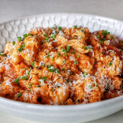 Chicken Sausage, Braised Chicken Thigh &amp; Red Rice