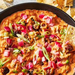 Cheesy Mini Meatball Skillet Dip