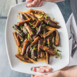 Braised Eggplant With Soy, Garlic, And Ginger