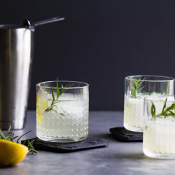 Elderflower, Lemon + Rosemary Cocktail