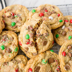 Christmas Crumbl Chocolate Chip Cookies