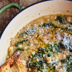 Braised White Beans With Winter Green