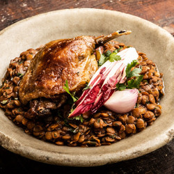 Confit Duck With Lentils And Mustard-pickled Vegetables