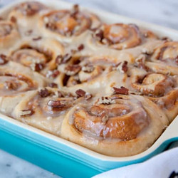 Dulce De Leche And Pecan Cinnamon Rolls