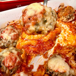 Italian Rice Meatball Bake