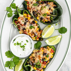 Chicken Stuffed Poblano Peppers