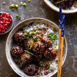 Sticky Ginger Sesame Chicken Meatballs
