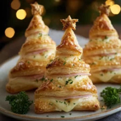 Golden Garlic-butter Christmas Tree Puff Pastries