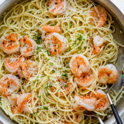 Garlic Shrimp Spaghetti