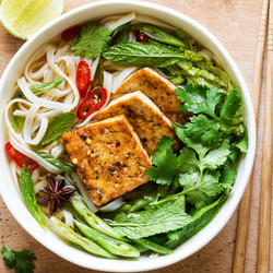 Vegan Pho With Spicy Tofu