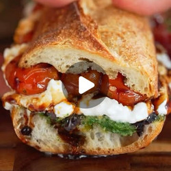 Burrata Caprese Sandwich With Cherry Tomato Confit