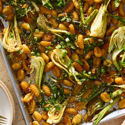 Sheet-pan Gnocchi With Chili Crisp &amp; Baby Bok Choy