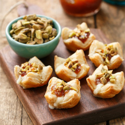 Baked Brie Puffs With Fruit Preserves And Pistachios