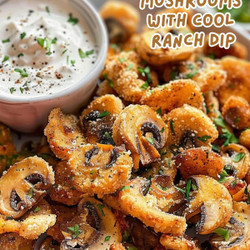 Crispy Fried Mushrooms With Cool Ranch Dip