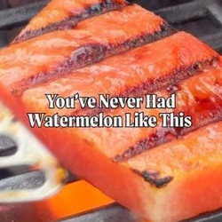 Grilled Watermelon, Halloumi, And Olive Salad