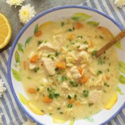 Greek Lemon Chicken Orzo Soup (kotosoupa Avgolemono)
