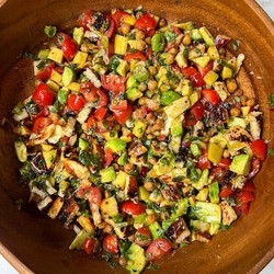 Chickpea &amp; Hot Honey Halloumi Chopped Salad